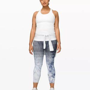 Lululemon Ebb to Train Women Super-High-Rise Crop Legging Tight Tie Dye Striped
